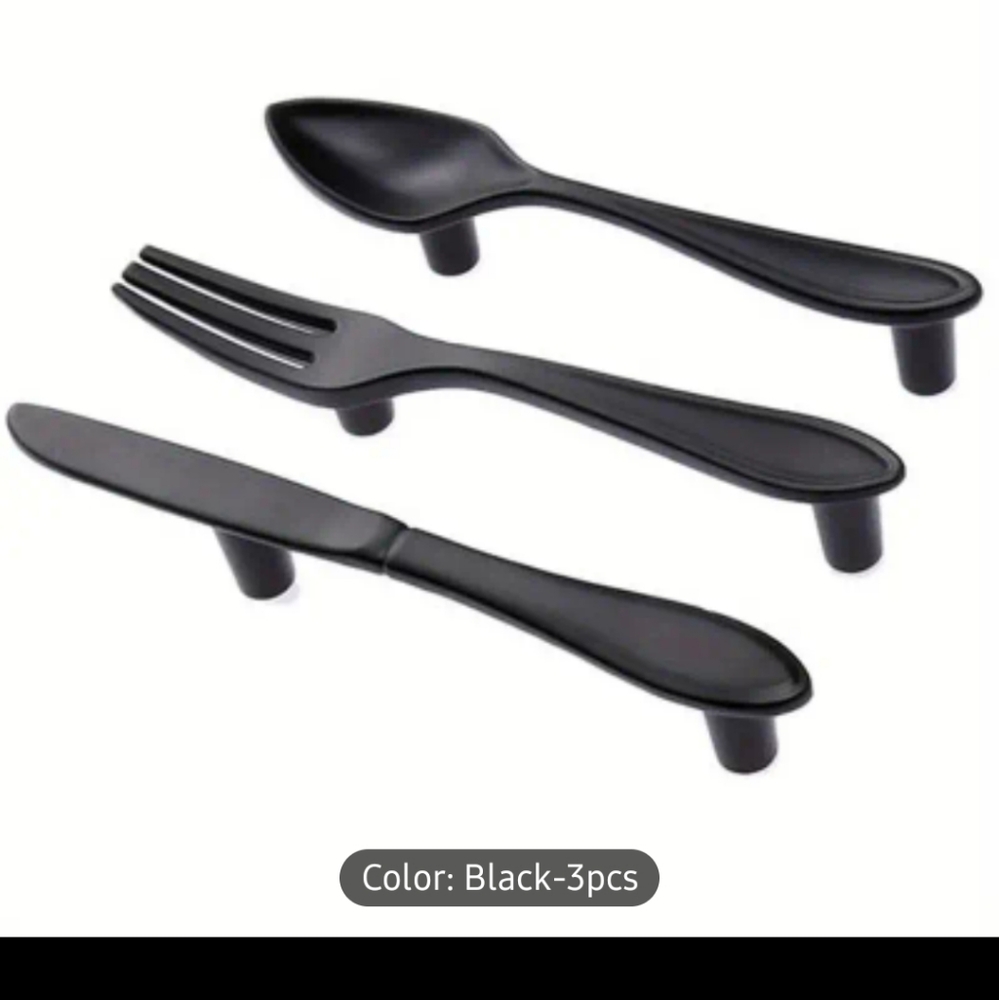 4 sets of Silverware handles for cupboards